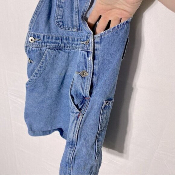 Vintage Jonny Q Blue Denim Cut Off Overall Shorts Short Alls Jean Shorts 31 - Picture 12 of 16
